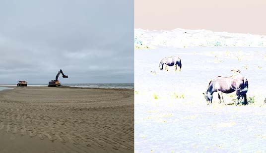 Stills from the piece: the planes stacking up across the frame.